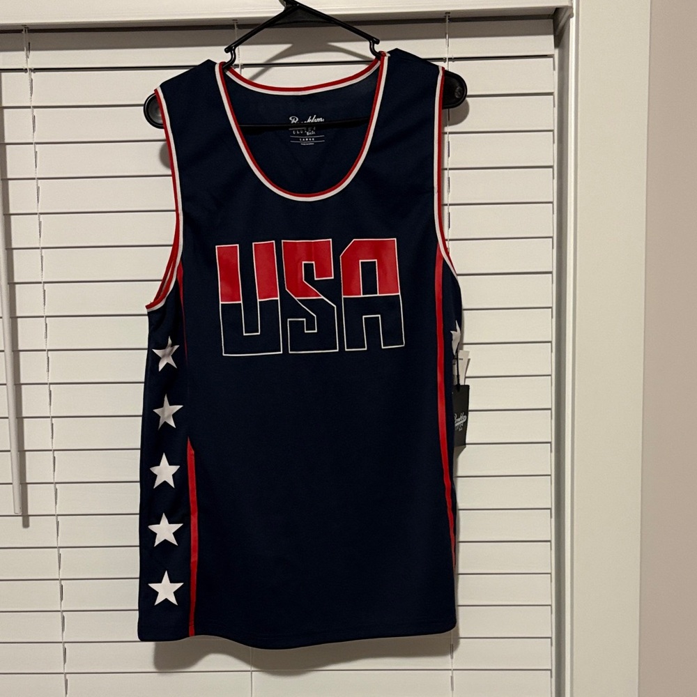 USA Themed Men's Jersey - Navy and Red